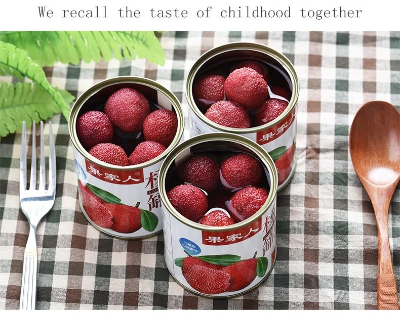 Appetize Ingredient Best Dessert Fruits Canned Arbutus/Waxberry/Red Bayberry in Glass Jar for Kids and Pregnant for Break Time