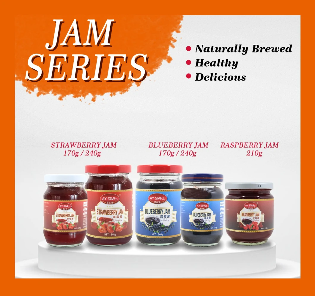 Healthy Fresh Fruit Natural Ingredient Private Label Glass Jars Halal Strawberry Jam